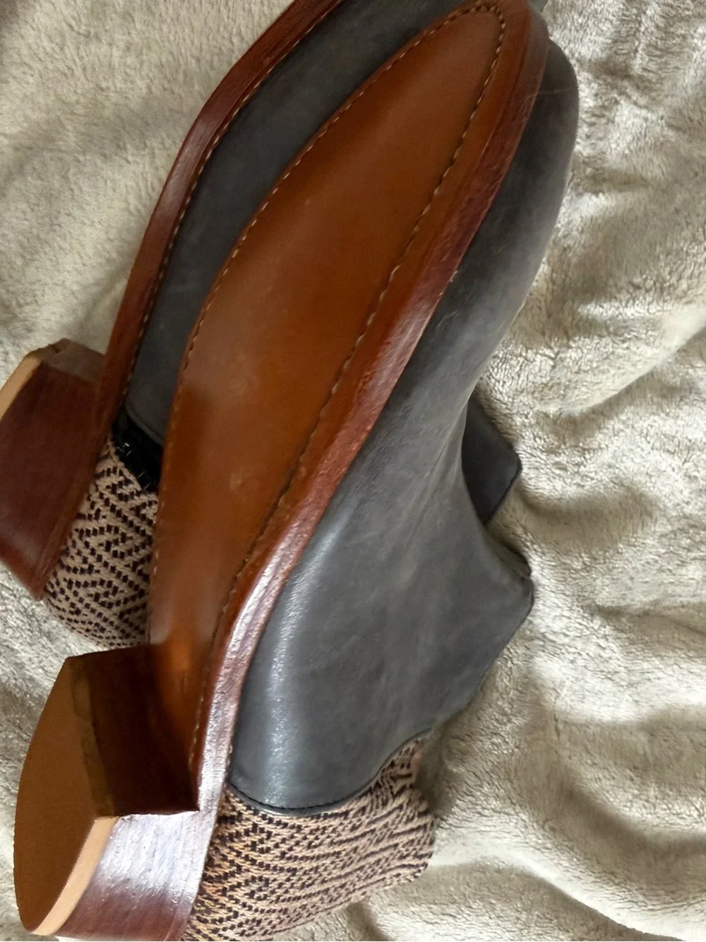 The Root Collective fair trade Women's Black and Tan Patterned Ankle Booties